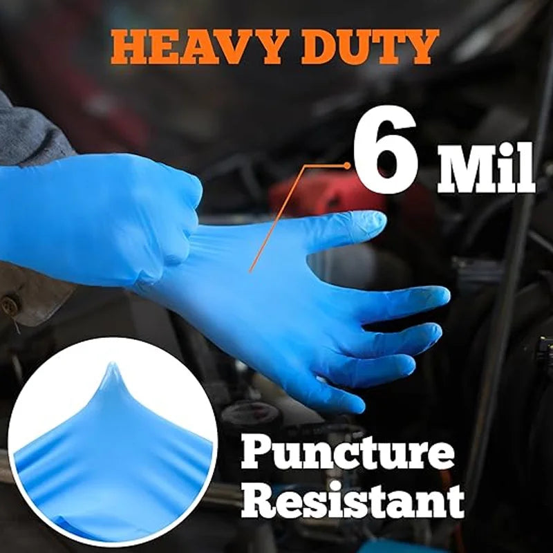 100Pcs Blue Disposable Nitrile Gloves