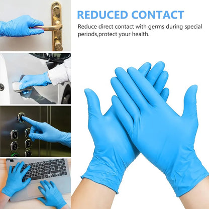 100Pcs Blue Disposable Nitrile Gloves