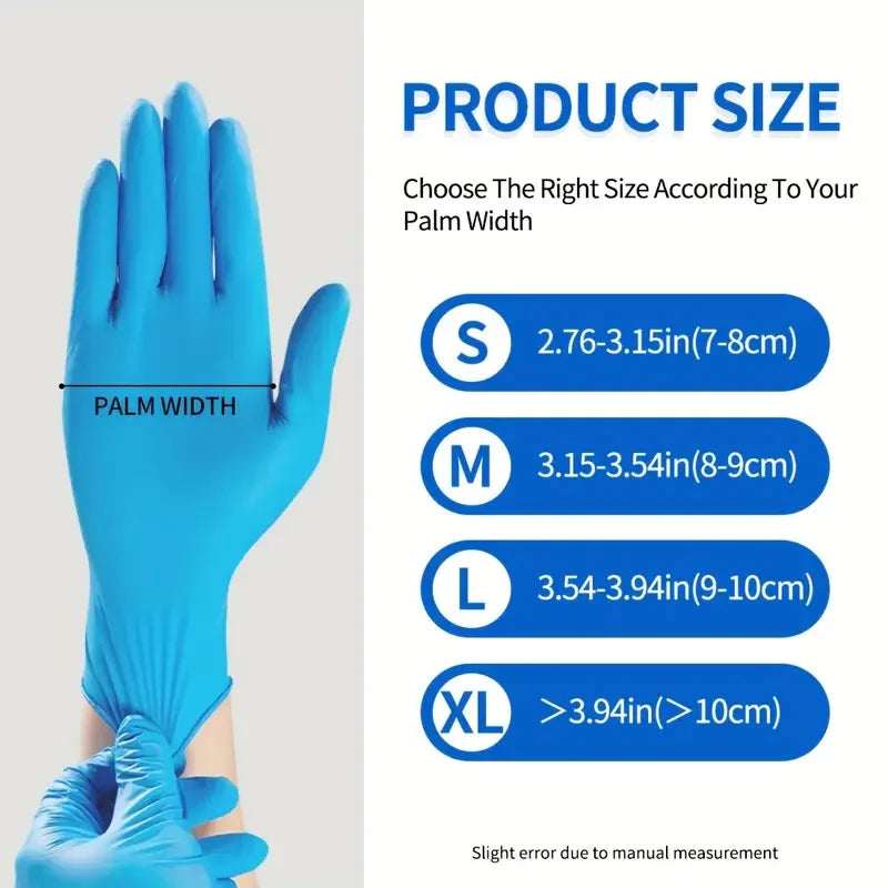 100Pcs Blue Disposable Nitrile Gloves