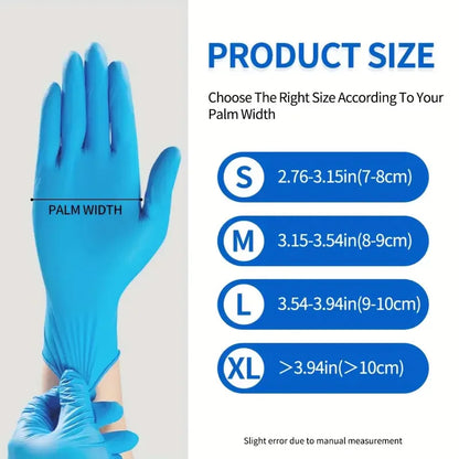100Pcs Blue Disposable Nitrile Gloves
